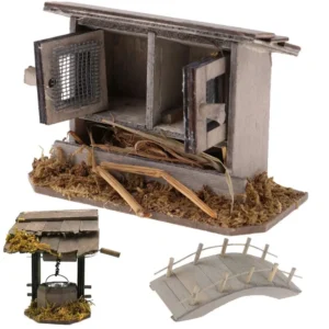 1:12 Scale Miniature Chicken Coop Mini Arch Bridge Outdoor Scene Model Dolls Accessories Dollhouse Decoration Fairy Garden Decor