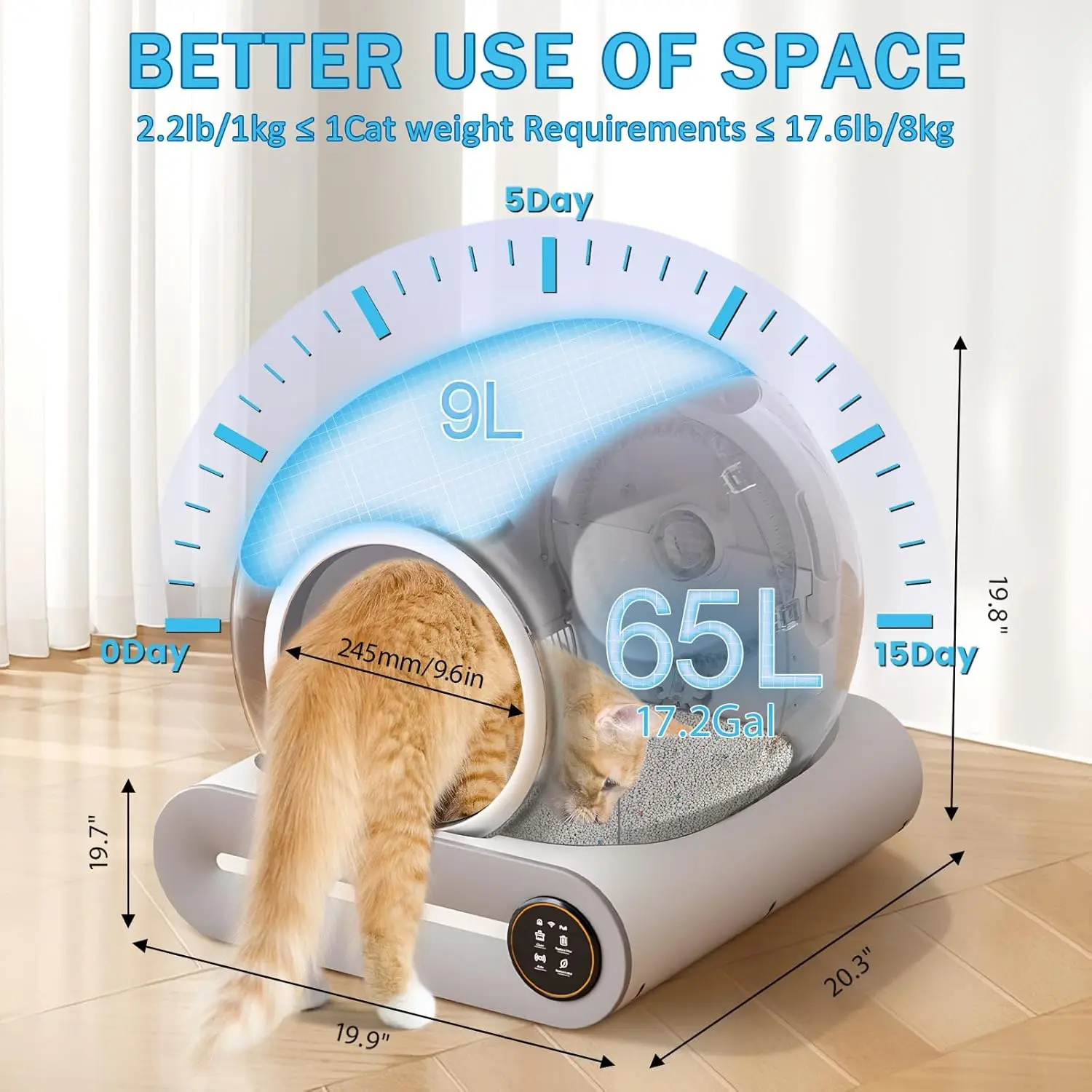 Self Cleaning Cat Litter Box, Automatic Robot Box for Multiple Cats, Smart Self Cleaning with Safety Protection,, Customized - Image 2