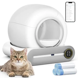 Self Cleaning Cat Litter Box, Automatic Robot Box for Multiple Cats, Smart Self Cleaning with Safety Protection,, Customized