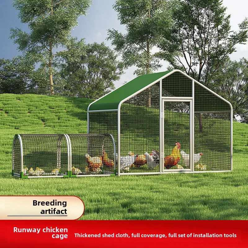 Extra Large Outdoor Chicken Coop Chicken Run and Tunnel Cages for Home Courtyard Breeding Chicken Shed - Image 4