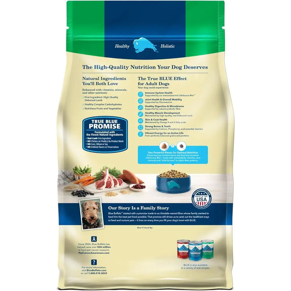 Nutritious Lamb & Brown Rice Adult Dog Food for Strong Muscles, 30-lb Bag, Natural Ingredients - Image 2
