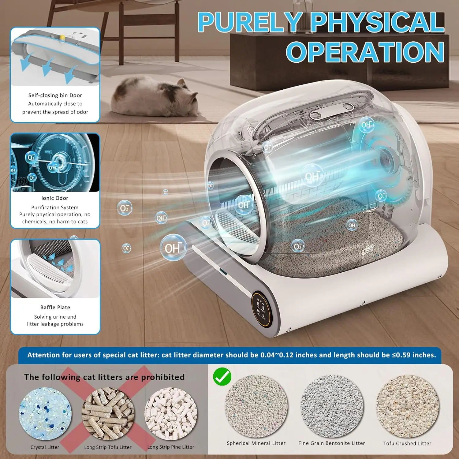 Self Cleaning Cat Litter Box, Automatic Robot Box for Multiple Cats, Smart Self Cleaning with Safety Protection,, Customized - Image 5