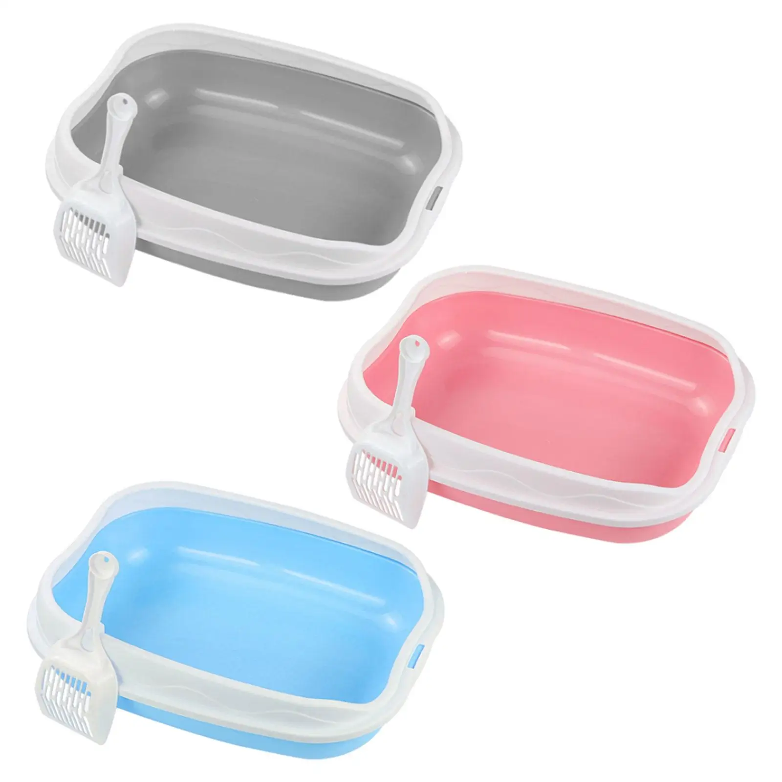 Cat Litter Box for Small Animals Rabbit Cat Sandbox Container Easy to Install Semi Enclosed Cat Sand Basin Kitten Toilet - Image 2